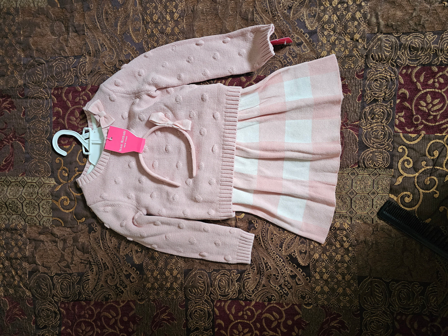 Isaac Mizrahi Pink/White Skirt Set - Matching Headband