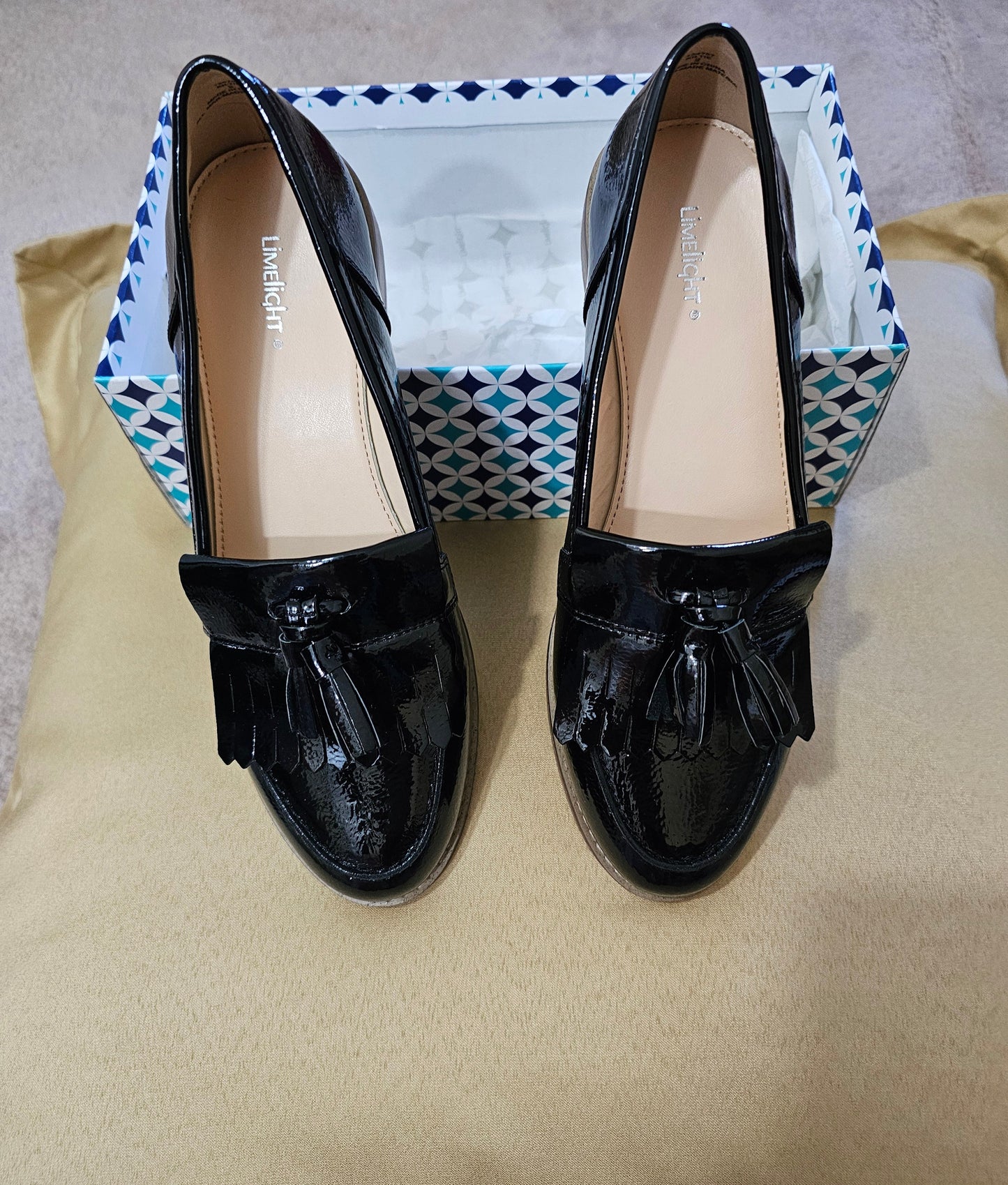 LIMELIGHT KILTIE Black Loafers with Tassels
