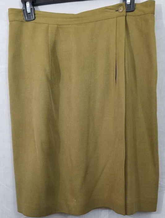 City Silk - Green Silk Wrap Skirt