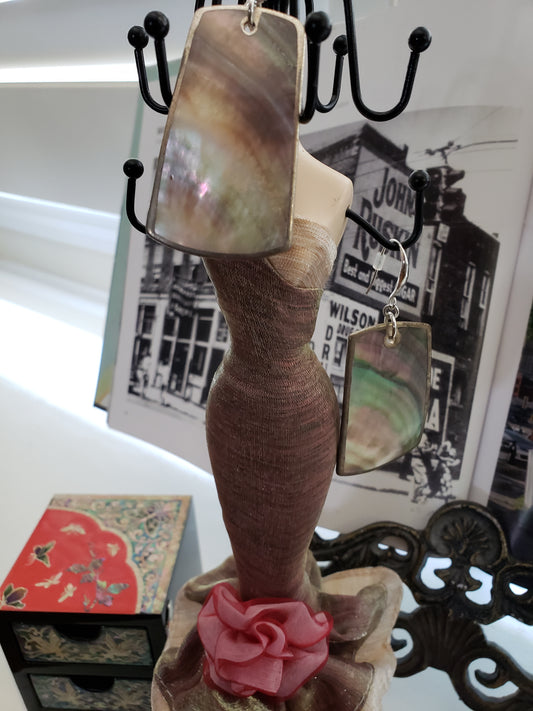 Hanging Square Mother of Pearl Earrings