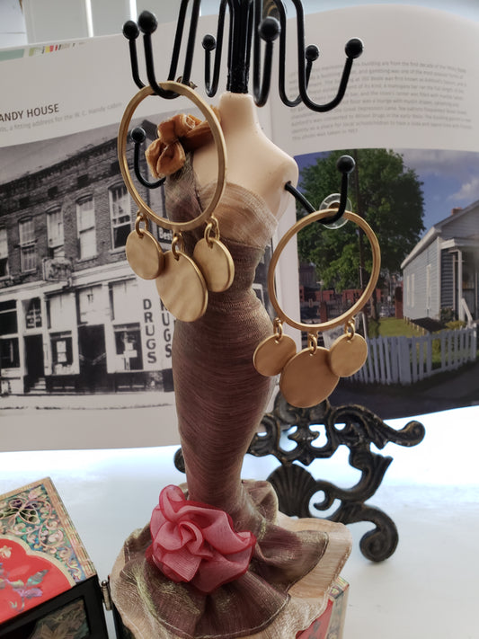 Gold Circular Earrings