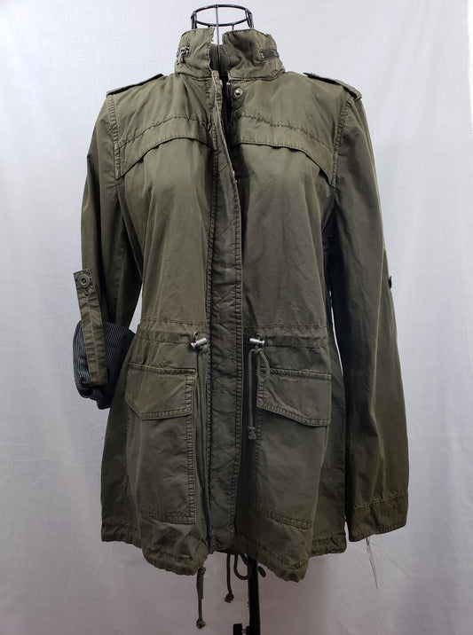 Levi Strauss & Co. Army Green Utilitarian Military Jacket with Hood - New