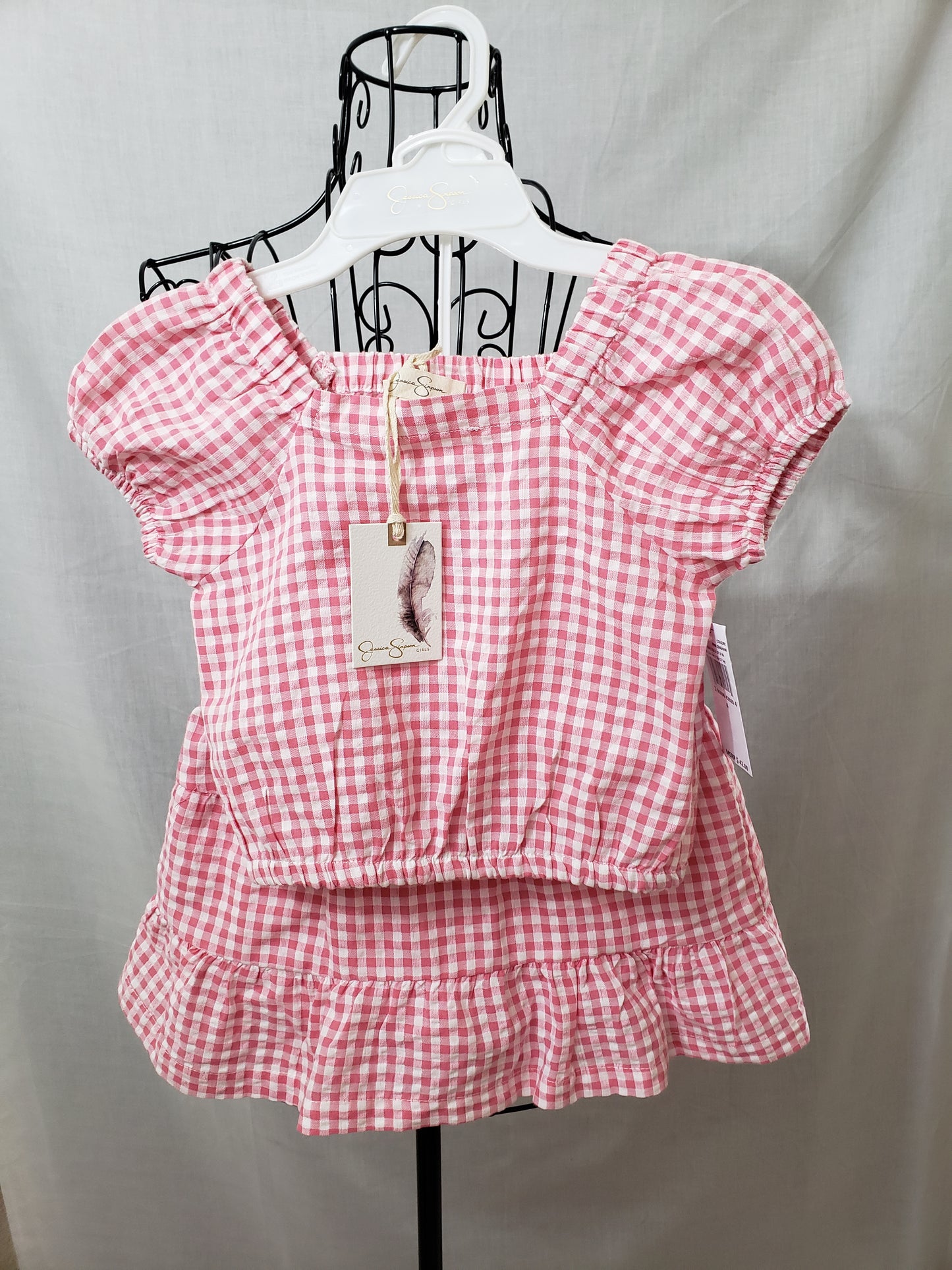 Jessica Simpson Pink and White Gingham Skort Set - New