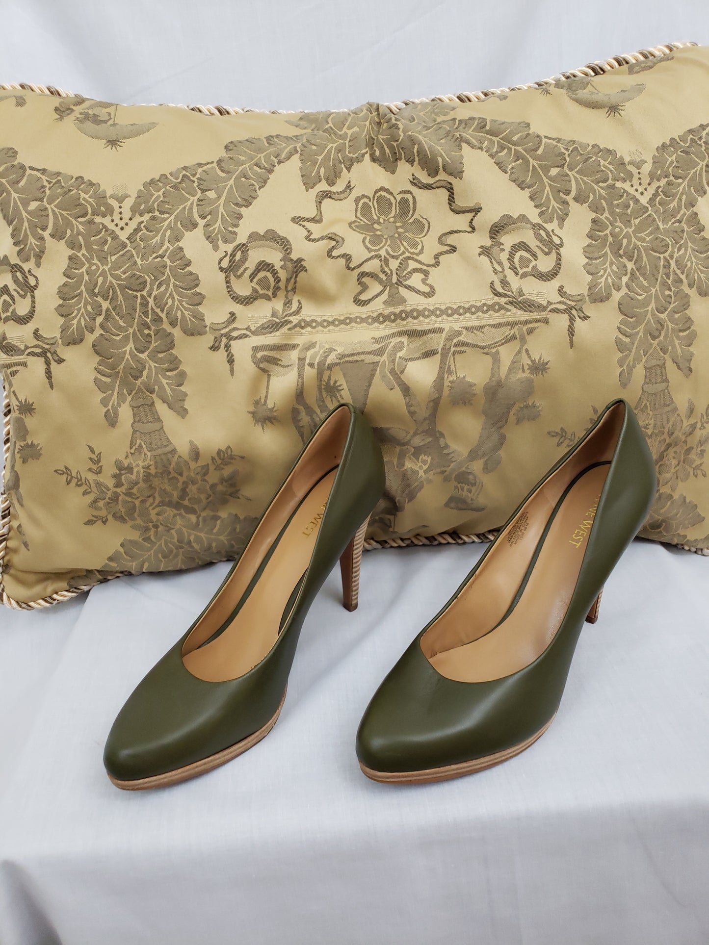 Nine West Leather Shoe - Olive Green