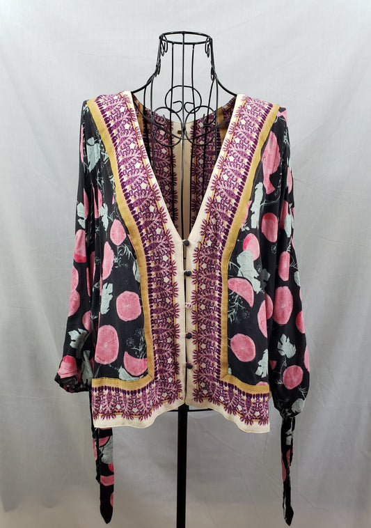 Free People Cardigan - Eclectic Multi-Color Long Sleeve Cardigan